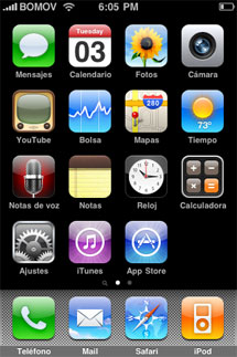 Pantalla principal del iPhone