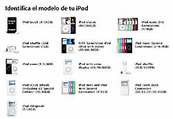 Identifica el modelo de tu iPod